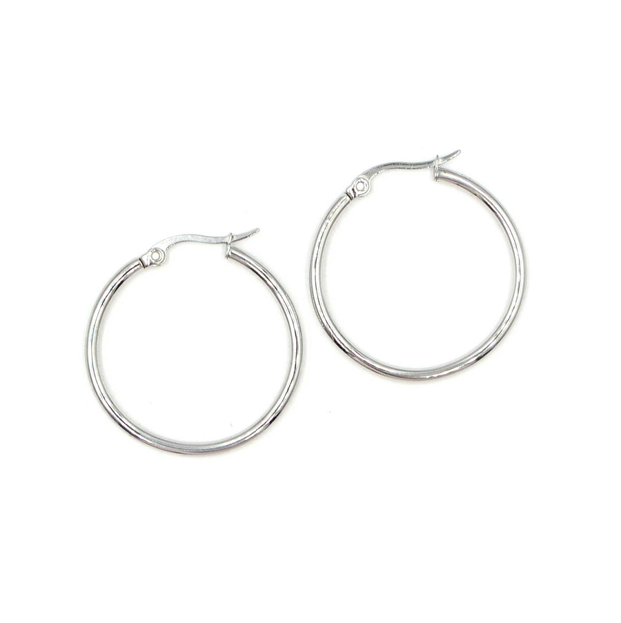 30mm Hoop Earrings- Silver (1 Pair)