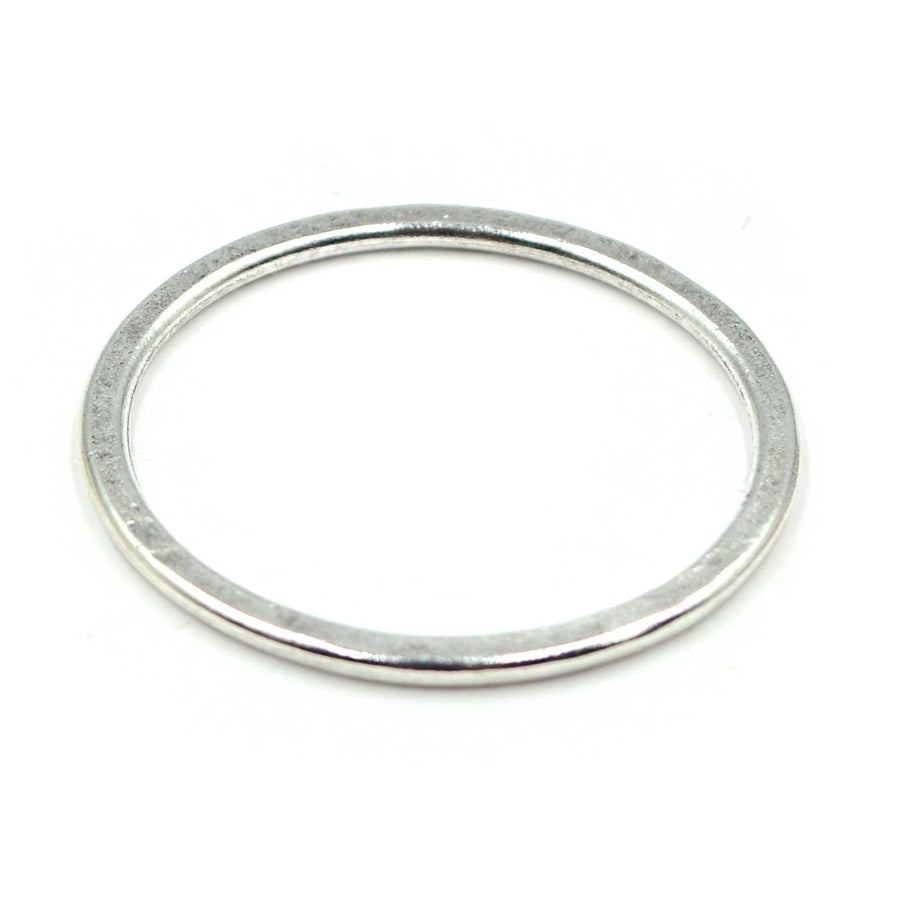 35mm Flat Large Circle Hoop- Antique Silver