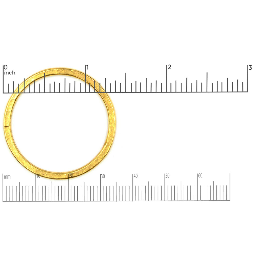 35mm Flat Large Circle Hoop- Antique Gold