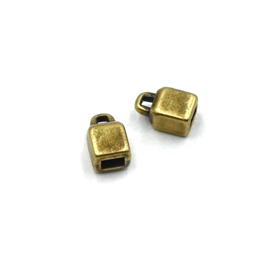 3mm Rounded Loop Ends- Antique Brass (1 pair)