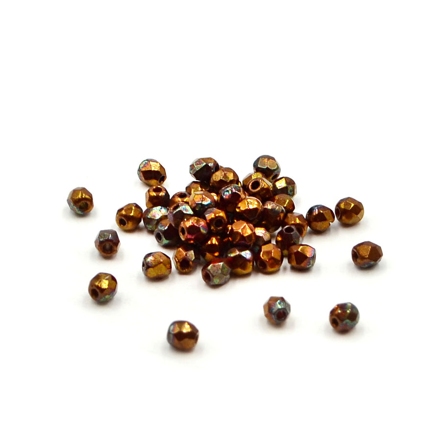 3mm- Bronze Luster Iris Opaque Red