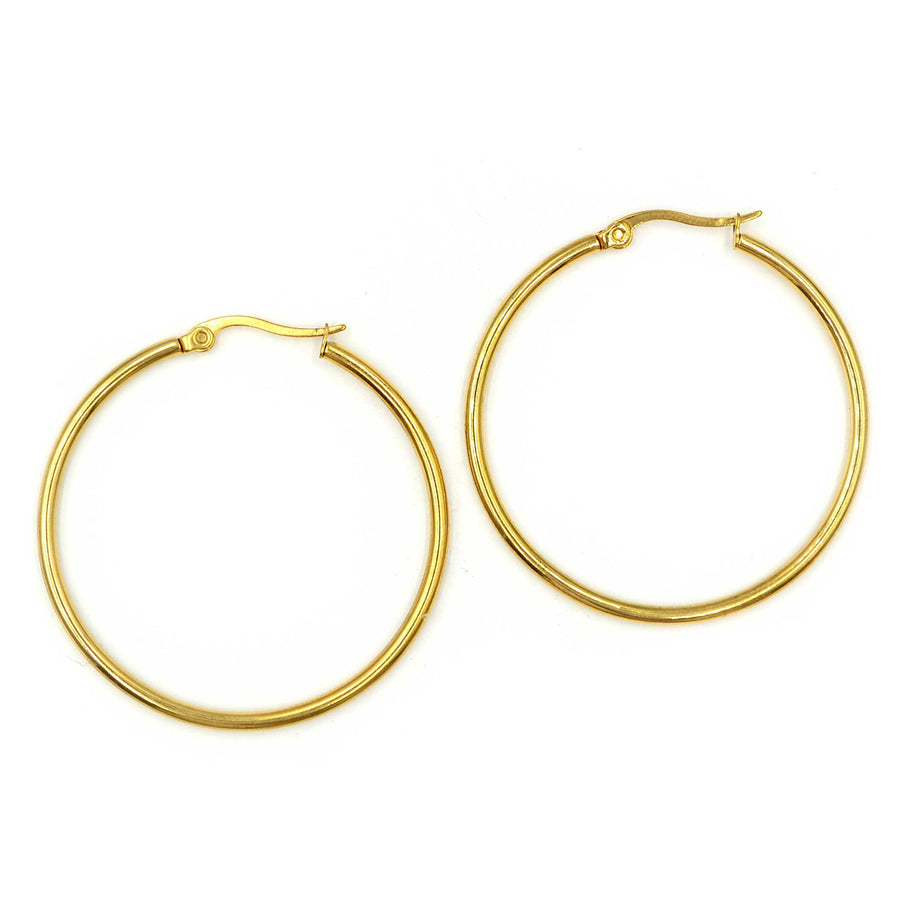40mm Hoop Earrings- Gold (1 Pair)