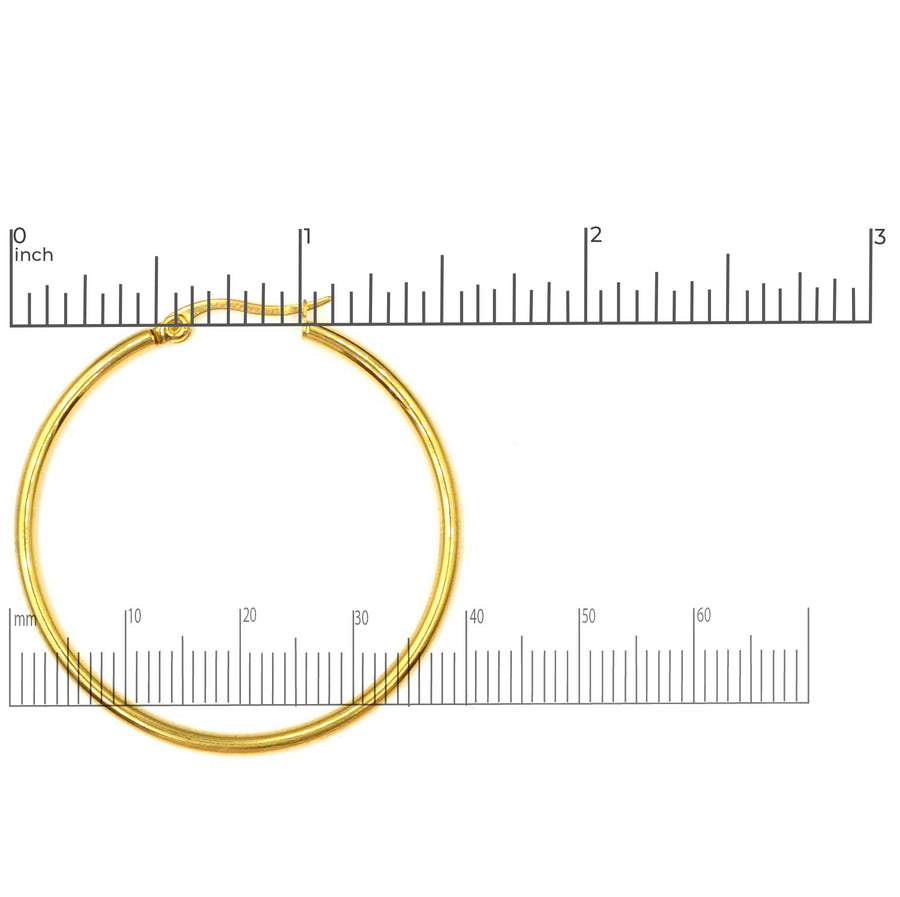 40mm Hoop Earrings- Gold (1 Pair)