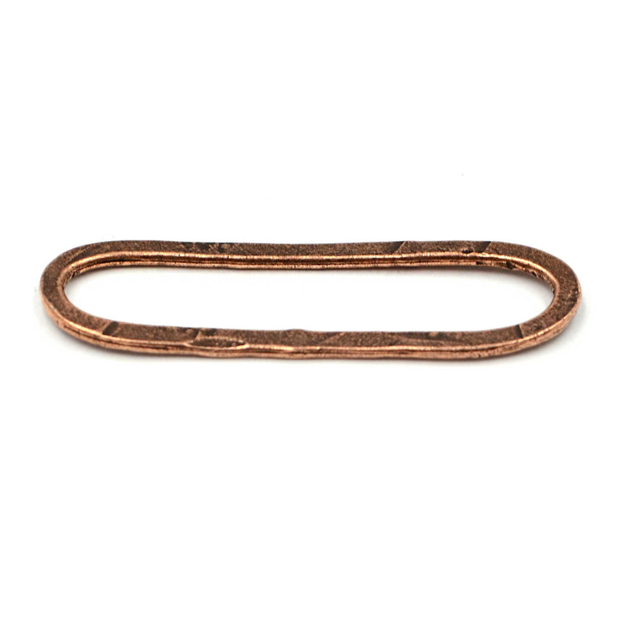 42mm Hammered Large Elongated Oval Hoop- Antique Copper