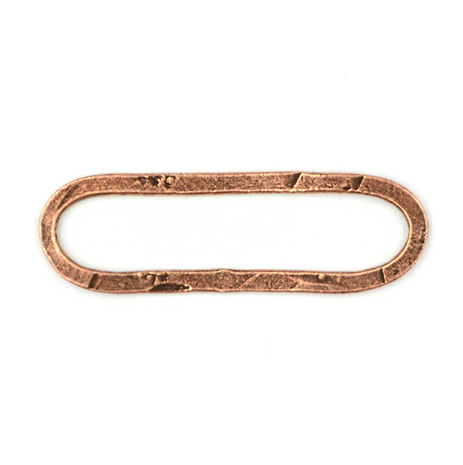 42mm Hammered Large Elongated Oval Hoop- Antique Copper