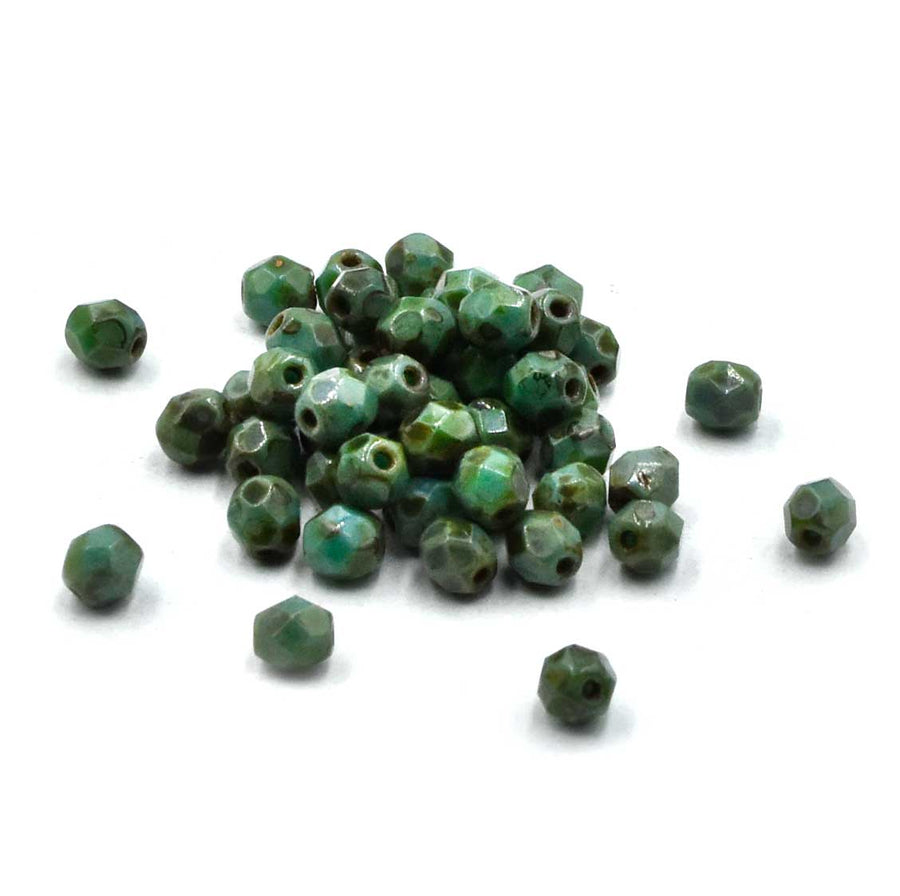 4mm- Deep Turquoise Picasso