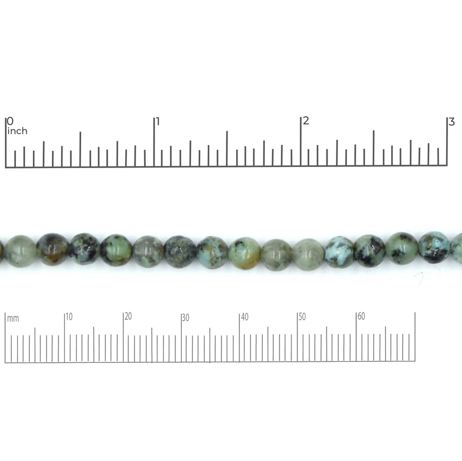 African Turquoise- 4mm Rounds