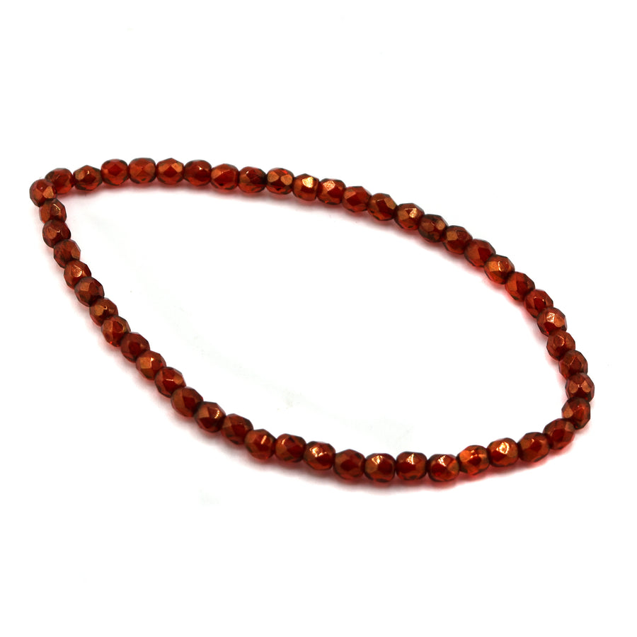 4mm-Ruby Red with Gold Finish