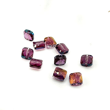 Swarovski 5053 Mini Square Bead- Amethyst Shimmer 8mm Pk of 10