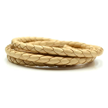 Natural- 5mm Round Braided European Leather by the Yard