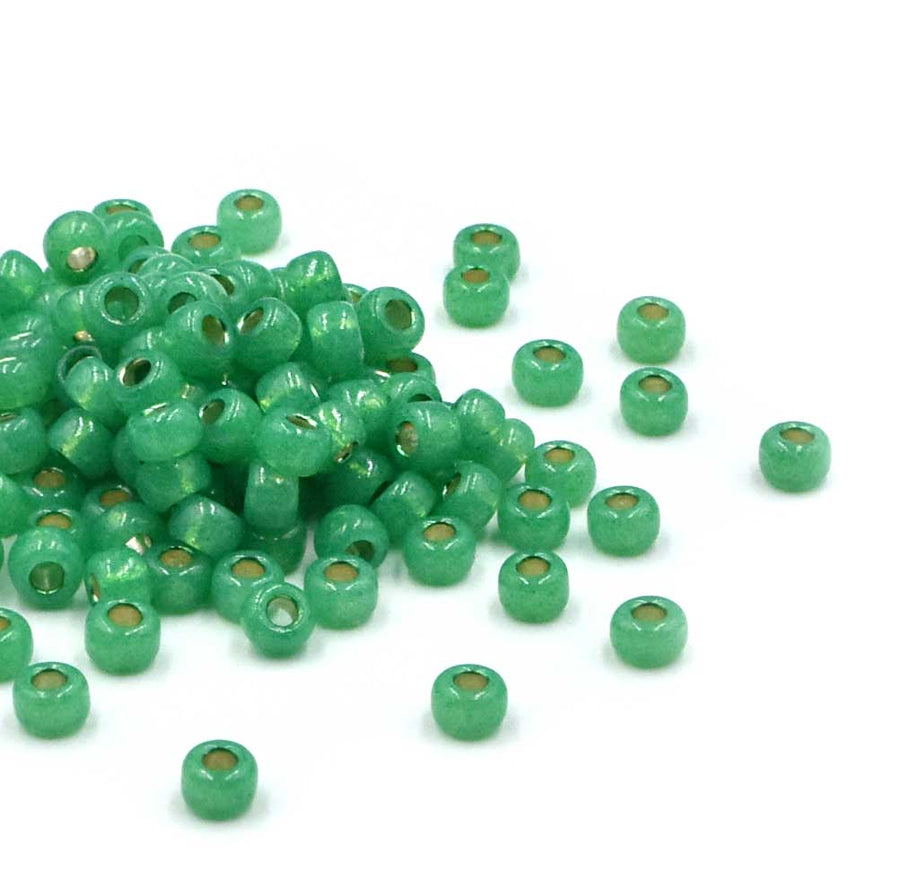 6-646 Dyed Green Silver-Lined Alabaster