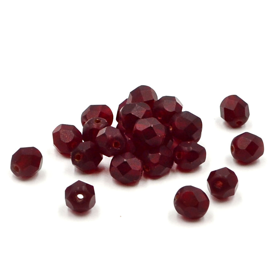 6mm- Matte Ruby