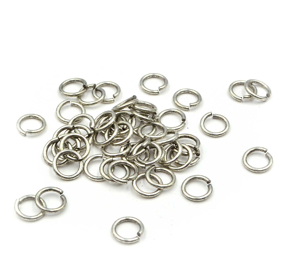 8.6mm/16g Jump Rings- Antique Silver –