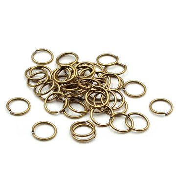 8mm/18g Jump Rings- Antique Brass