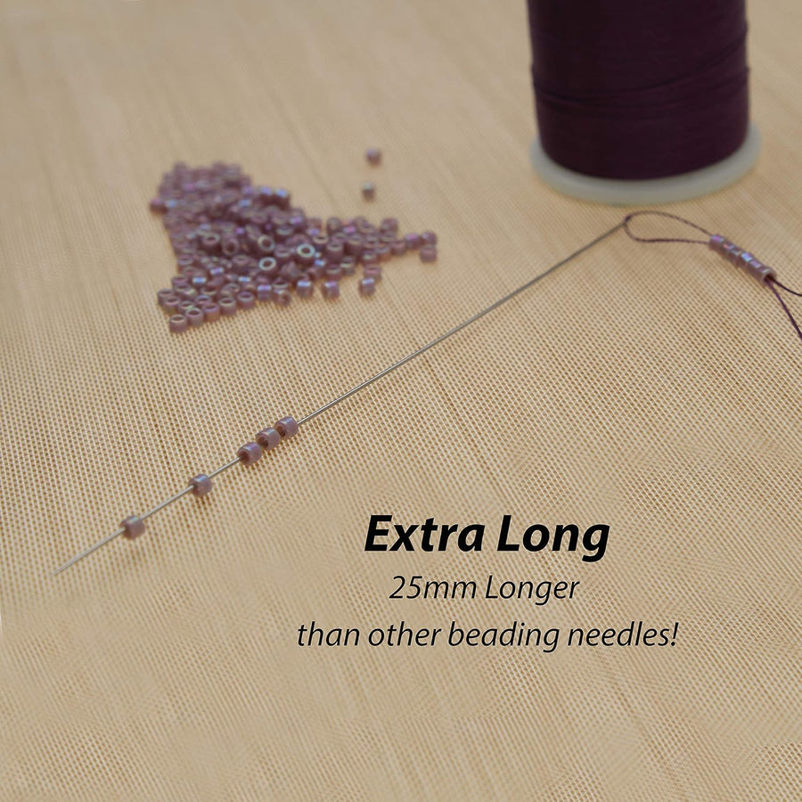 Extra Long English Beading Needles, Size 12- 10 Pack