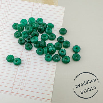 Large-hole Gemstone Slider Bead- Dyed Green Quartz