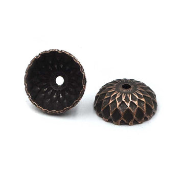 Acorn Caps, 11.5mm- Antique Copper (1 Pair)