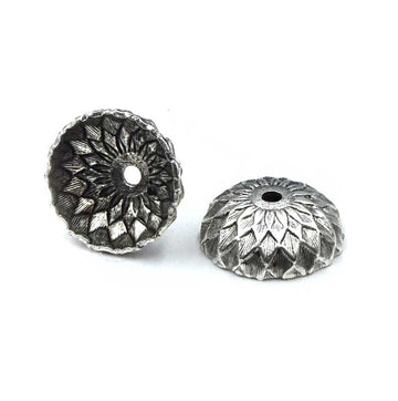 Acorn Caps, 11.5mm- Antique Silver (1 Pair)