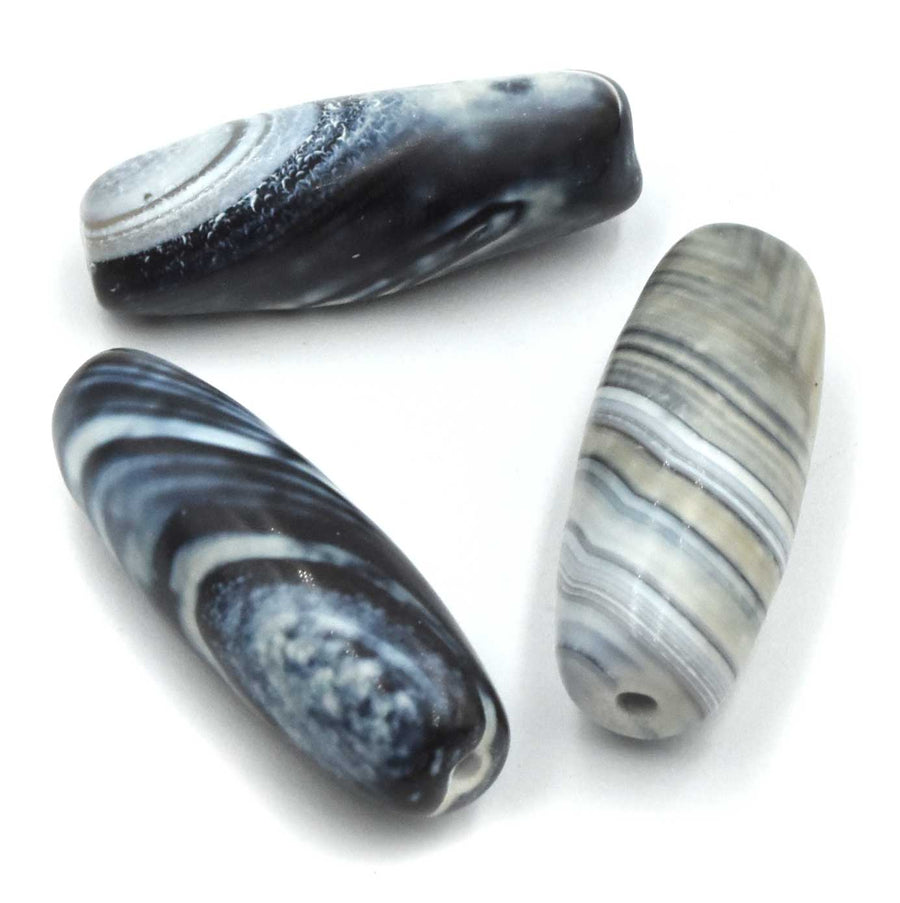 Agate Barrel- Gray and White