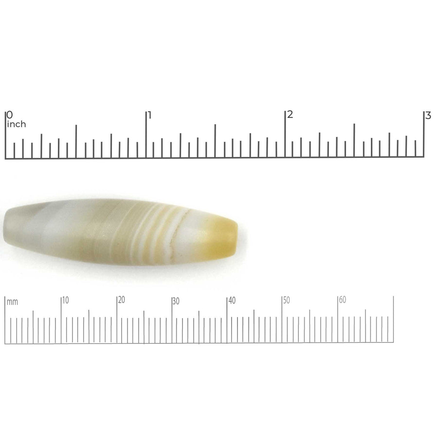 Agate Barrel- Matte White & Yellow