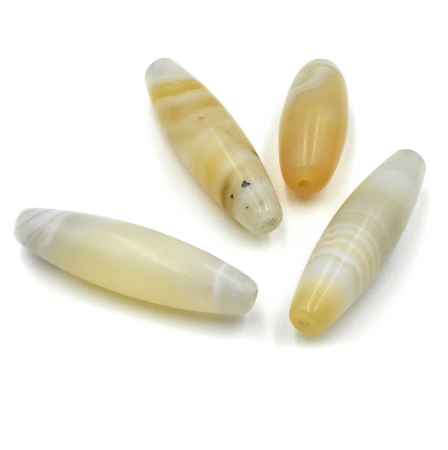 Agate Barrel- Matte White & Yellow