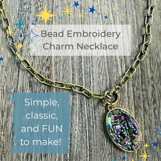 Bead Embroidery Charm NEcklace