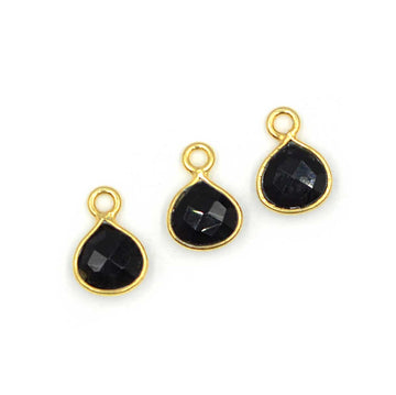 Black Spinel 18k Gold Vermeil Bezel Briolette