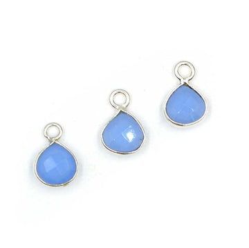 Blue Chalcedony Sterling Silver Bezel Briolette