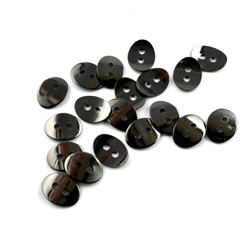 Curved Oval Button- Gunmetal