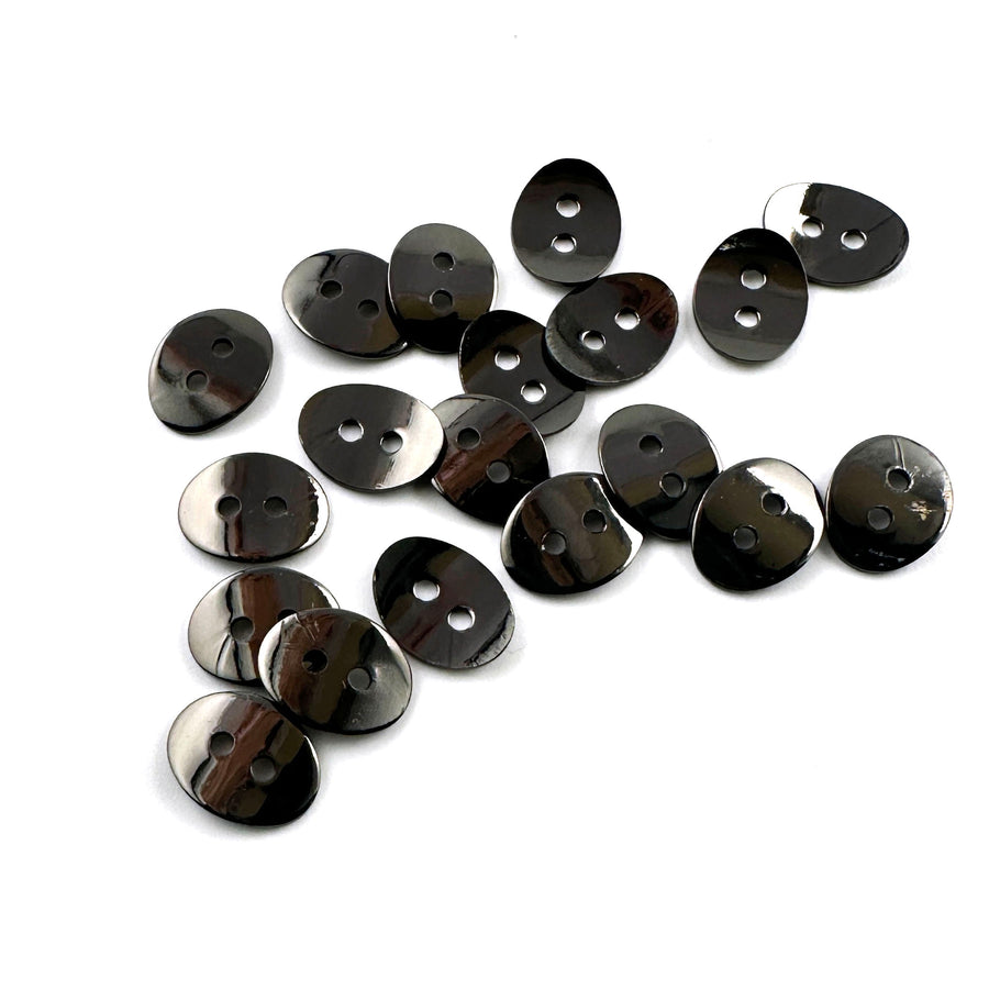 Curved Oval Button- Gunmetal