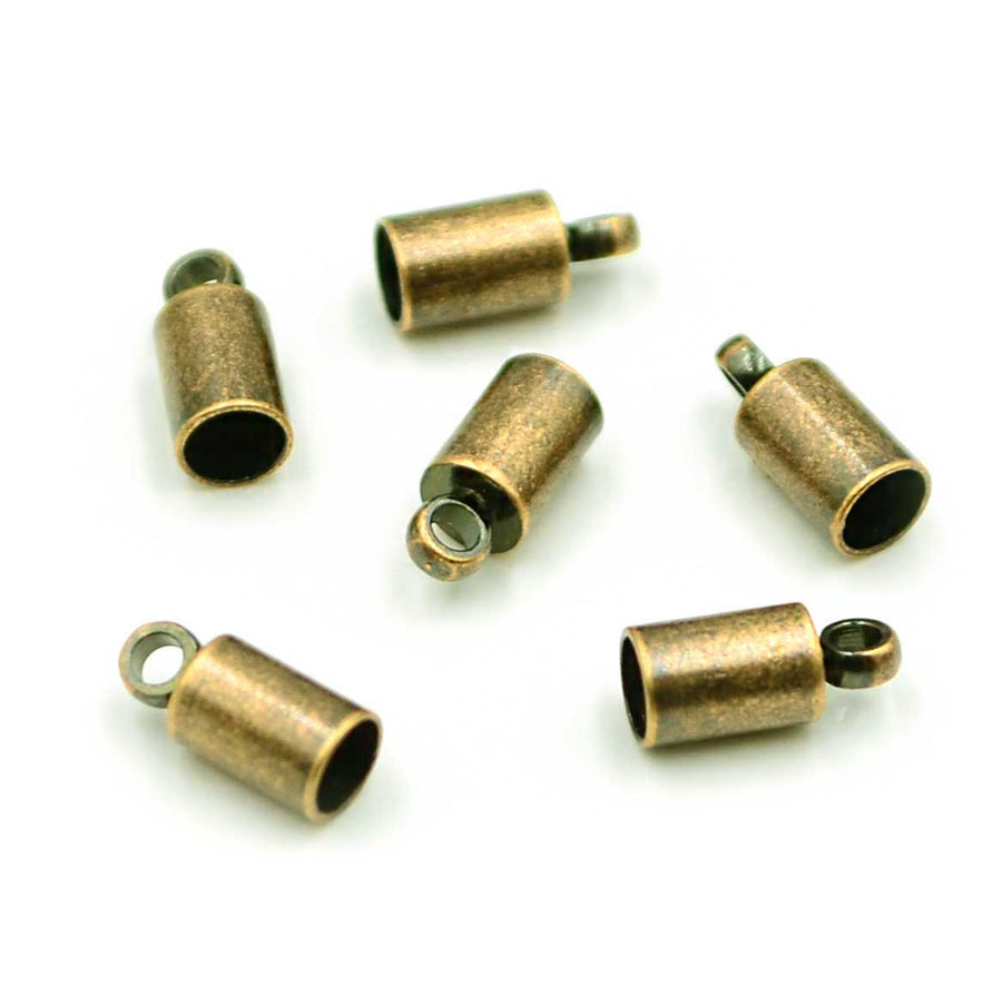 Elementary End Caps, 3mm- Antique Brass (6 pieces)