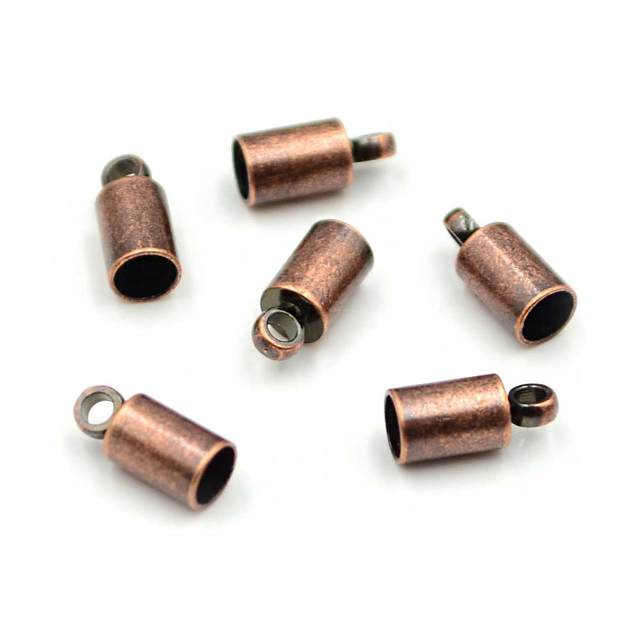 Elementary End Caps, 3mm- Antique Copper (6 pieces)