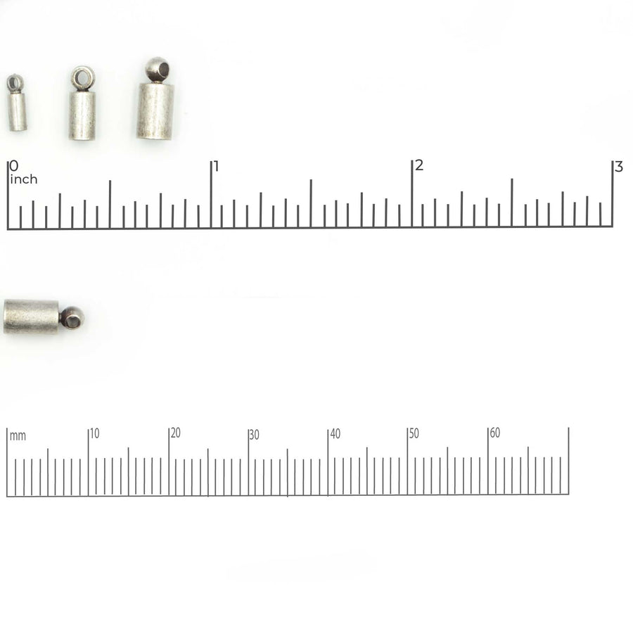 Elementary End Caps, 3mm- Antique Brass (6 pieces)