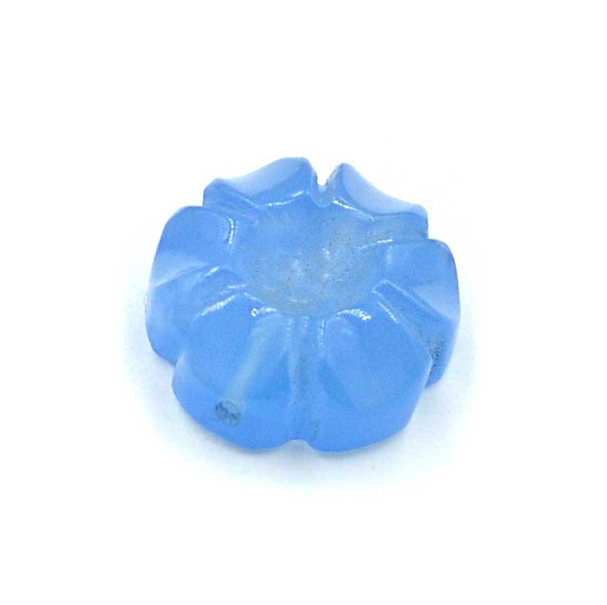 Carved Flower- Blue Chalcedony