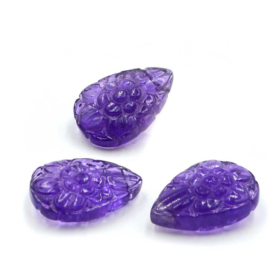 Carved Pear- Amethyst