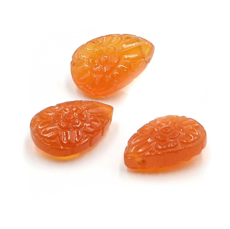 Carved Pear- Carnelian