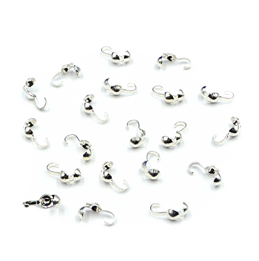 Stainless steel bead tips, knot covers, Clamshell crimp cover ends