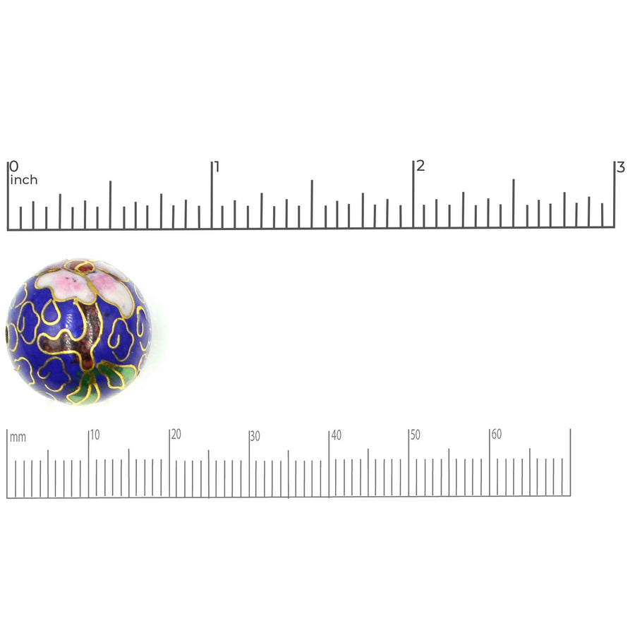 Cloisonné Bead- Blue Round