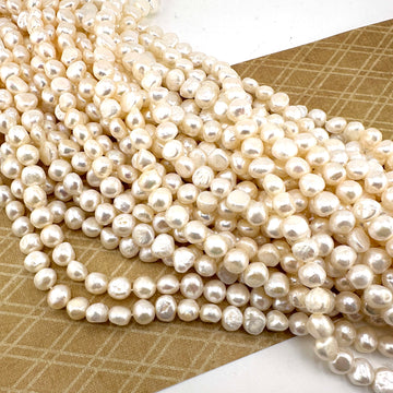 Creamy White Nugget Pearls-7-9mm