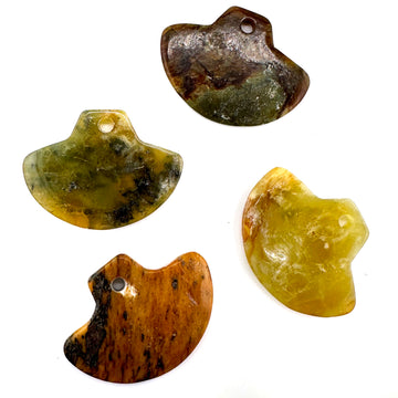 Crescent Chisel Serpentine Pendant