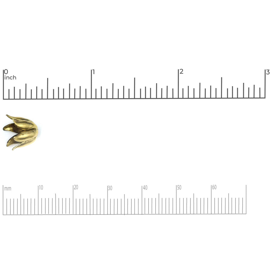 Curled Petal Caps, 8mm- Antique Gold (1 Pair)