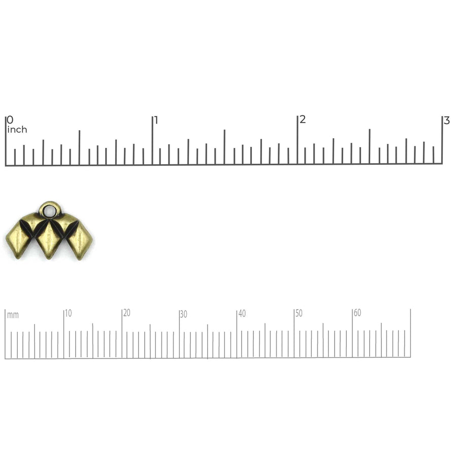 Cymbal Kalamos III GemDuo Bead Ending- Antique Brass
