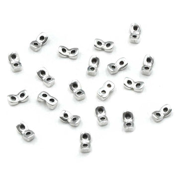 Cymbal Tourkou Tila Side Beads- Antique Silver (20 Pieces)