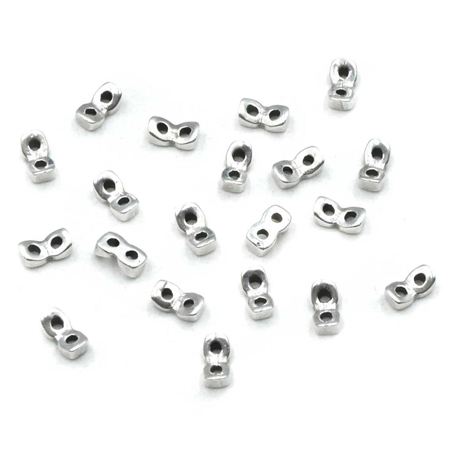 Cymbal Tourkou Tila Side Beads- Antique Silver (20 Pieces)