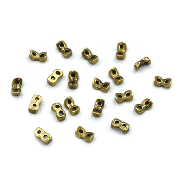 Cymbal Tourkou Tila Side Beads- Antique Brass (20 Pieces)