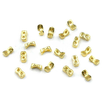Cymbal Tourkou Tila Side Beads- 24kt Gold Plate (20 Pieces)