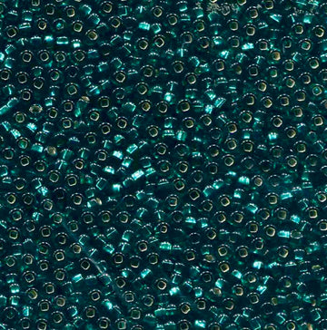 Czech 11/0 Seed Beads- Teal Silver-Lined