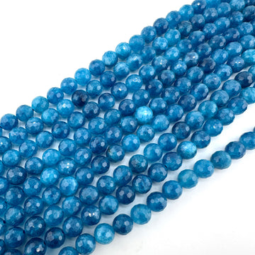 Faceted Dyed Blue Jade-8mm