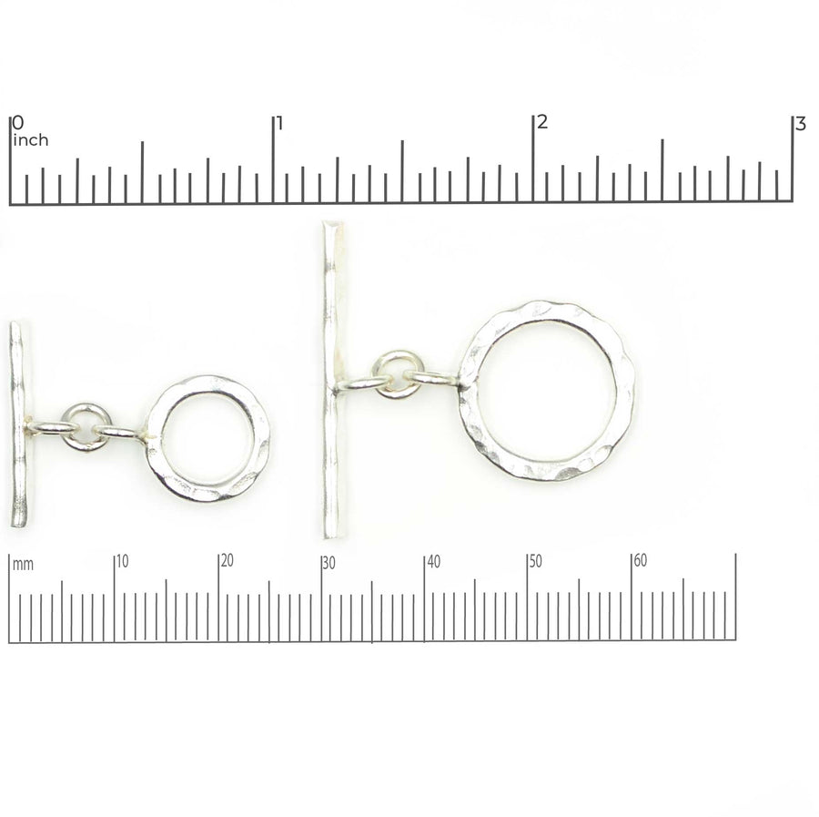 Fine Silver Large Round Toggle Clasp
