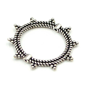 Sterling Silver Round Decorative Bead Frame